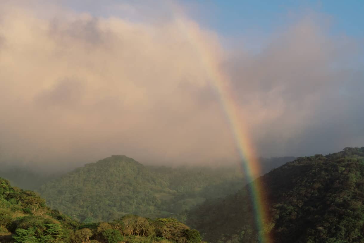 Rainbow on yoga retreat in Monteverde, Costa Rica