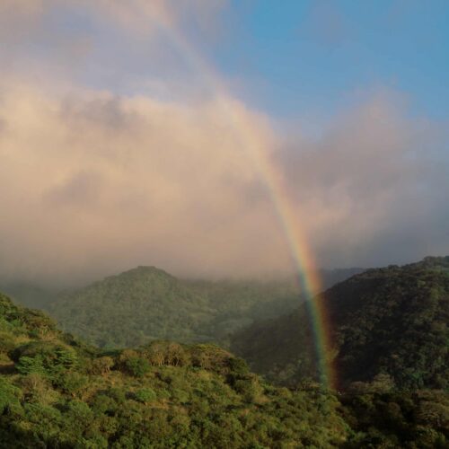 Rainbow on yoga retreat in Monteverde, Costa Rica
