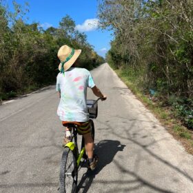 biking to cenotes in yucatan mexico
