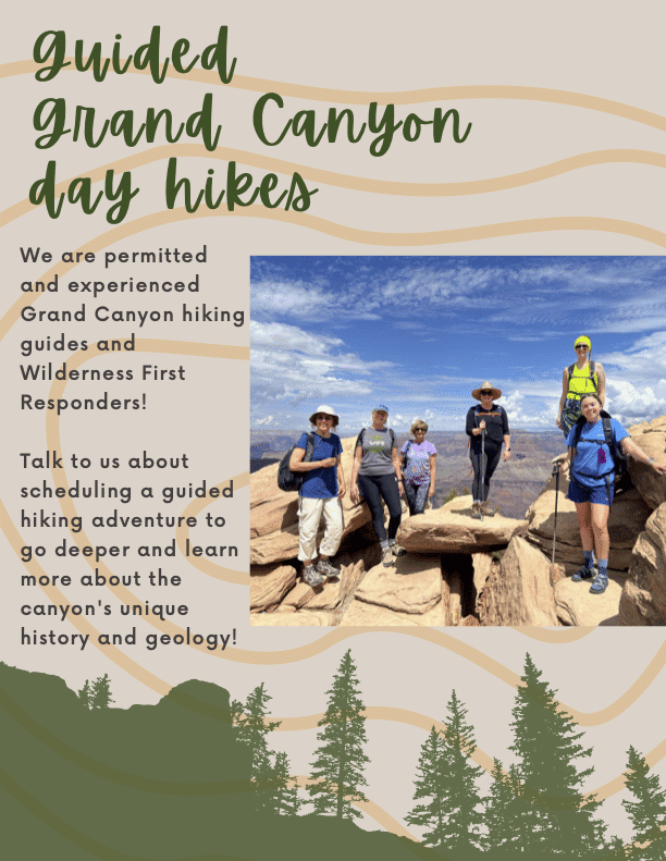 Guided Grand Canyon day hiking flyer