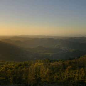 Sunset over mountains in Portugal