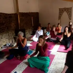 Yoga class on yoga retreat in Portugal