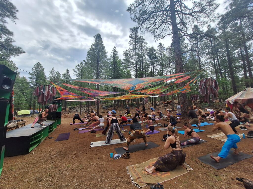 music fest yoga is a great experience but can be uncomfortable