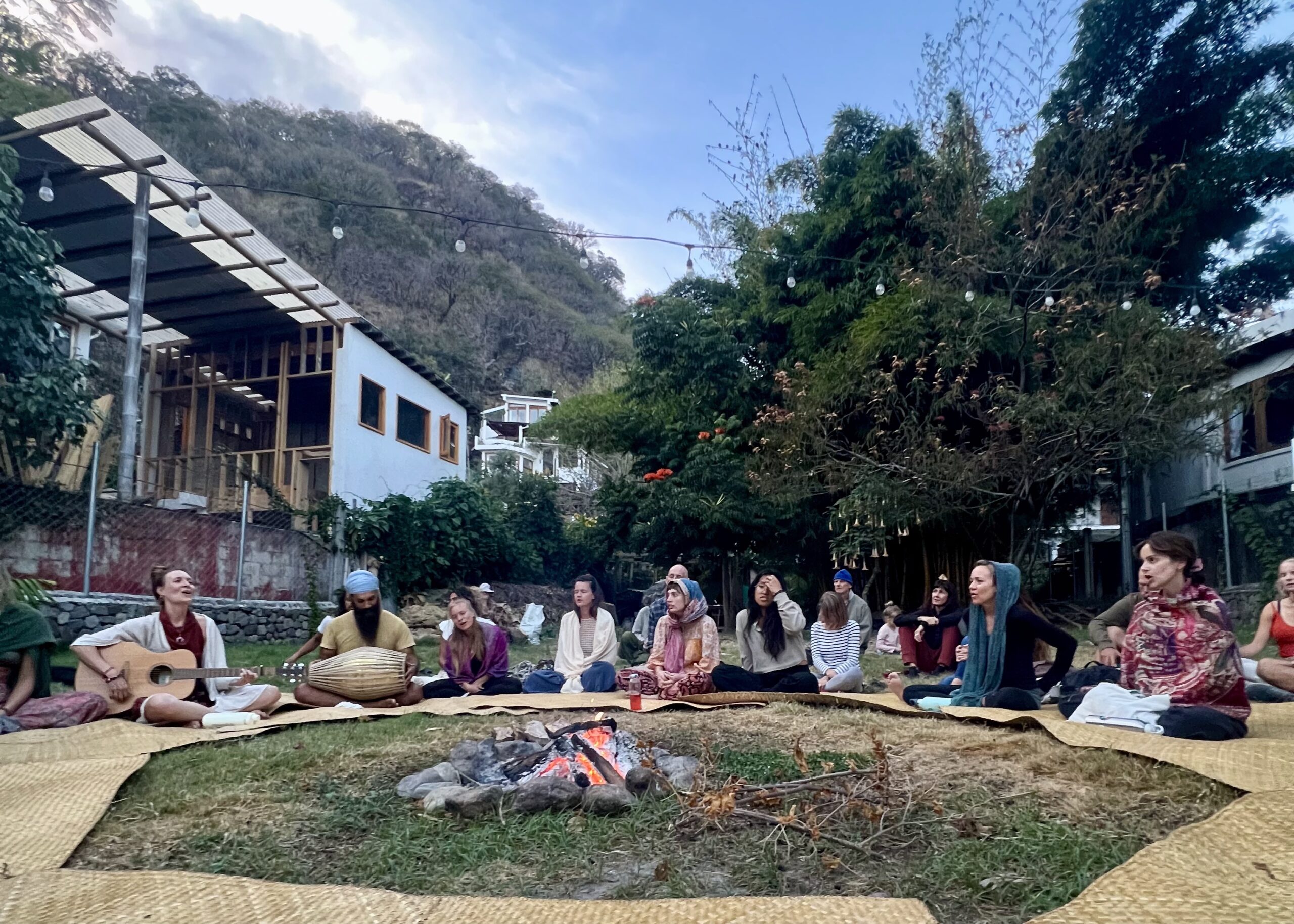 Bhakti yoga kirtan circle in San Marcos, Guatemala